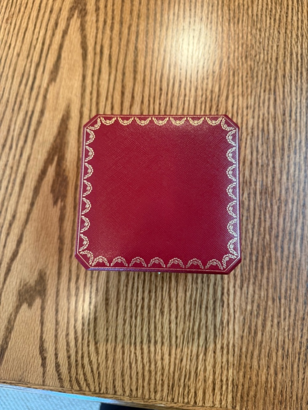 Cartier Red Jewelry Case with Gold Trim